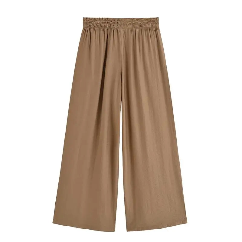 Women’s Summer 2-Piece Set – Loose Shirt & High-Waist Pants
