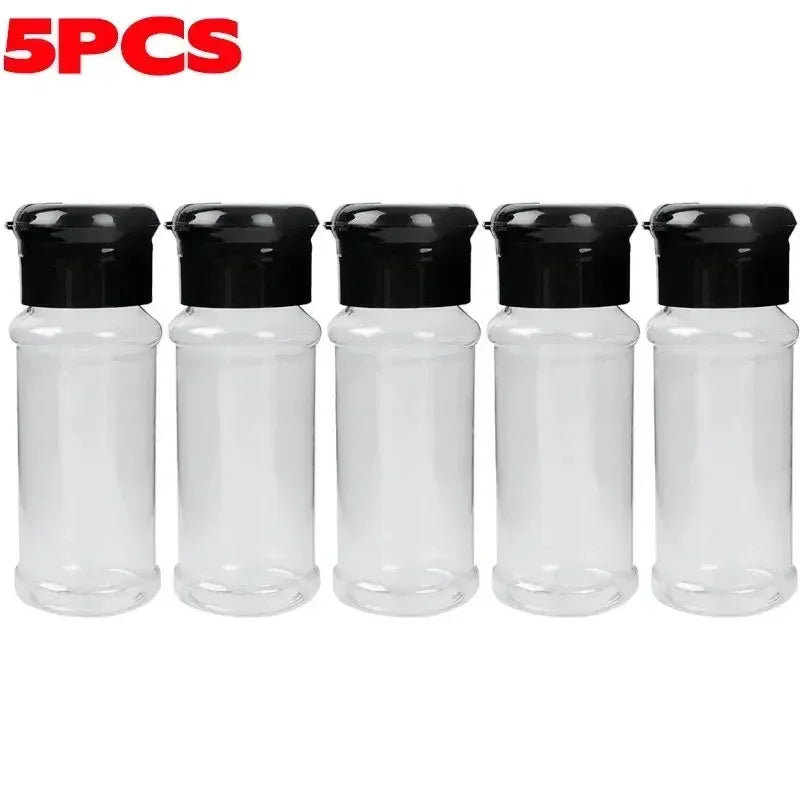 Compact Plastic Spice Shaker Bottles – Portable 100ml Seasoning Jars for Kitchen & BBQ