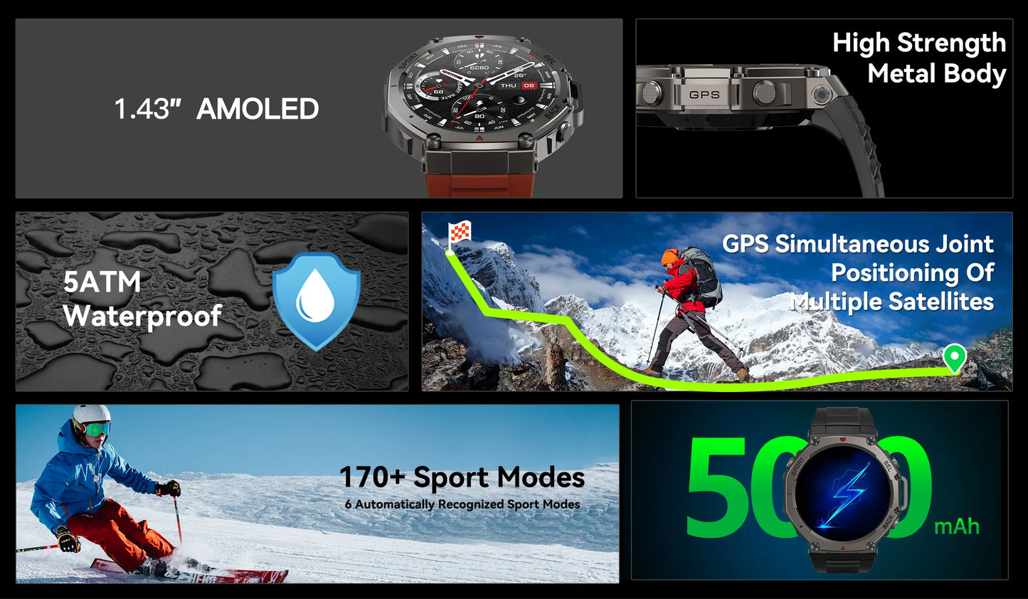 T-Rex 3 GPS Smart Watch 10ATM IP69K Waterproof Clock Compass Altimeter Call Military Sports Smartwatch Men For HUAWEI Bracelet