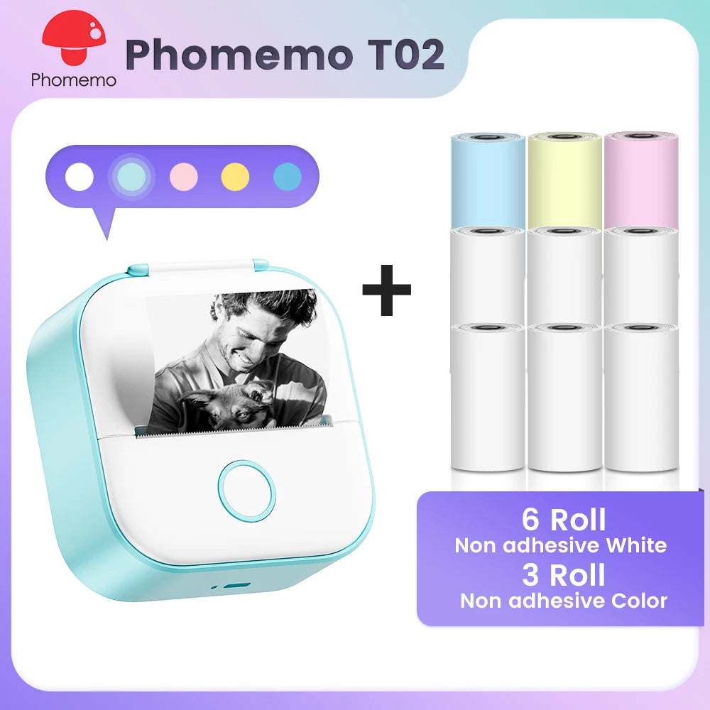 Phomemo T02 Mini Pocket Printer – Bluetooth Thermal Label Maker