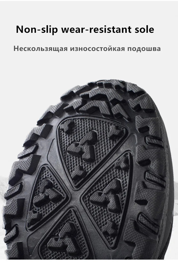 Large Size Winter Men's Boots Warm Plush Ankle Boots Sweat Wicking High-Top Warm Snow Boots Outdoor Sneakers Winter Men's Shoes