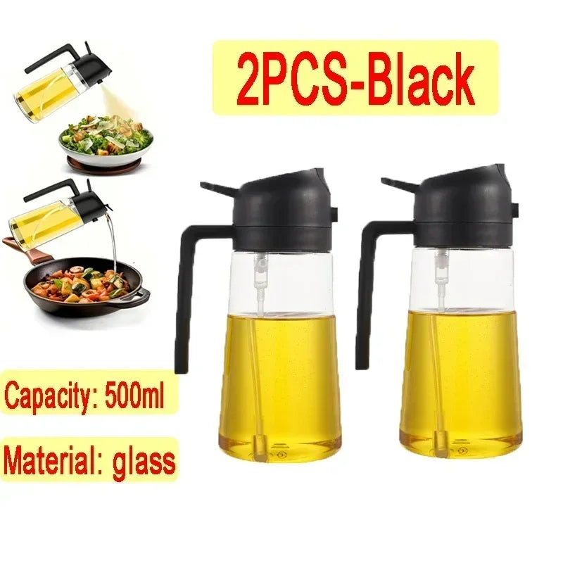 2-in-1 Glass Oil Dispenser & Sprayer | Leakproof, Non-Slip Kitchen Mister