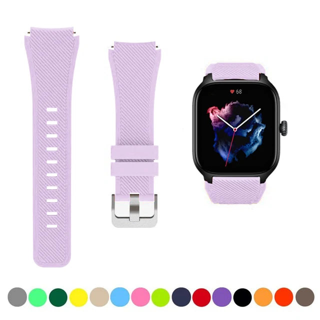 20mm/22mm Watch band For Amazfit GTS/2/2e/3/4 GTS2 Mini/GTR 4/3/Pro/GTR2/2e/stratos 2/3 Silicone Bracelet Amazfit bip 6 5 strap