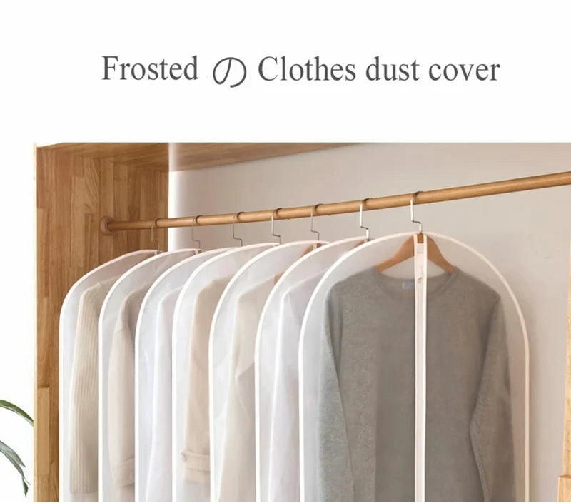 5pcs Durable Polyester Garment Dust Cover with Zipper Closure Long Hanging Clothes Bag for Coats Jackets & Wardrobe Organization