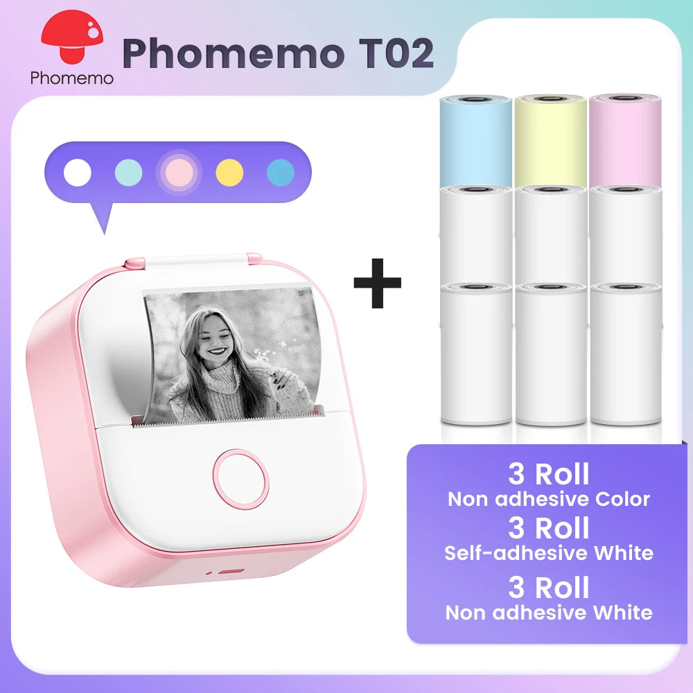 Phomemo T02 Mini Pocket Printer – Bluetooth Thermal Label Maker