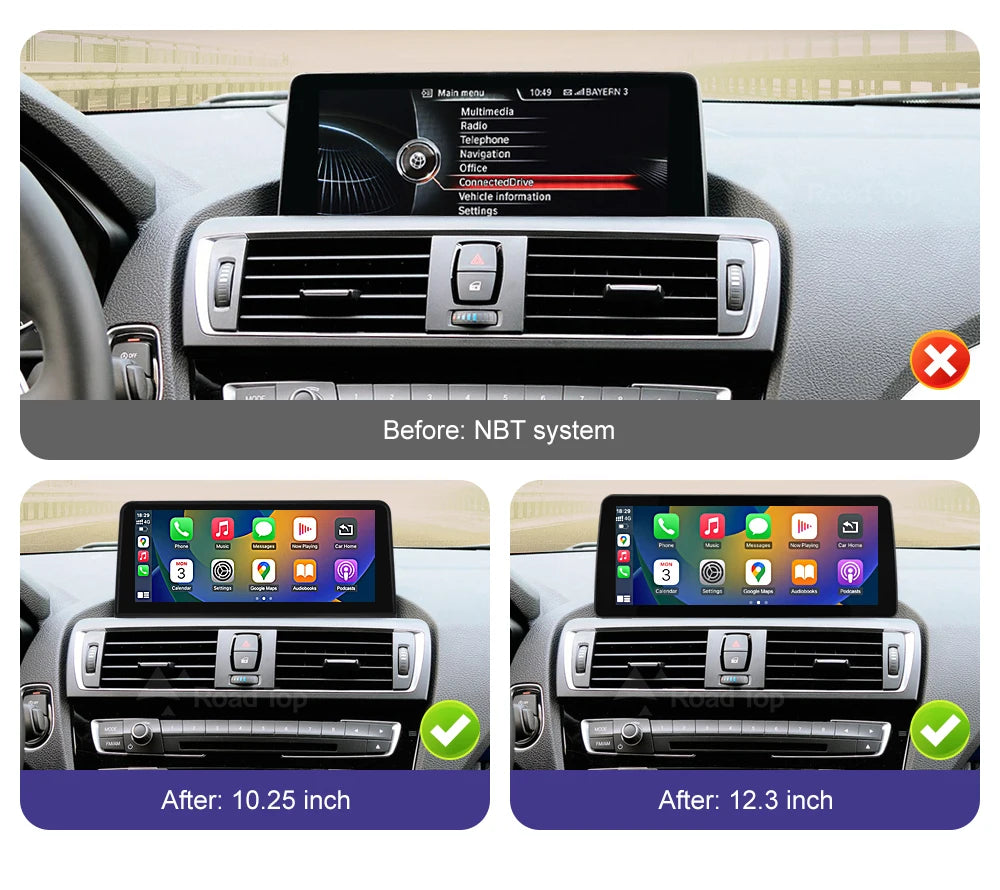 1920*720 Multimedia Touch Screen For BMW 1/2/3/4 Series F20/F21/F22/F30/F31/F33/F34/F36 Android Auto NBT System Wireless Carplay