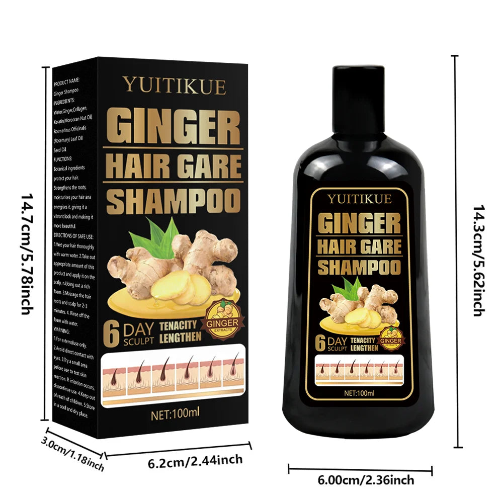 100ml Natural Ginger Shampoo Reduce Hair Loss, Clean Dandruff, Nourish & Moisturize Scalp, Improve Hair Quality Care Product