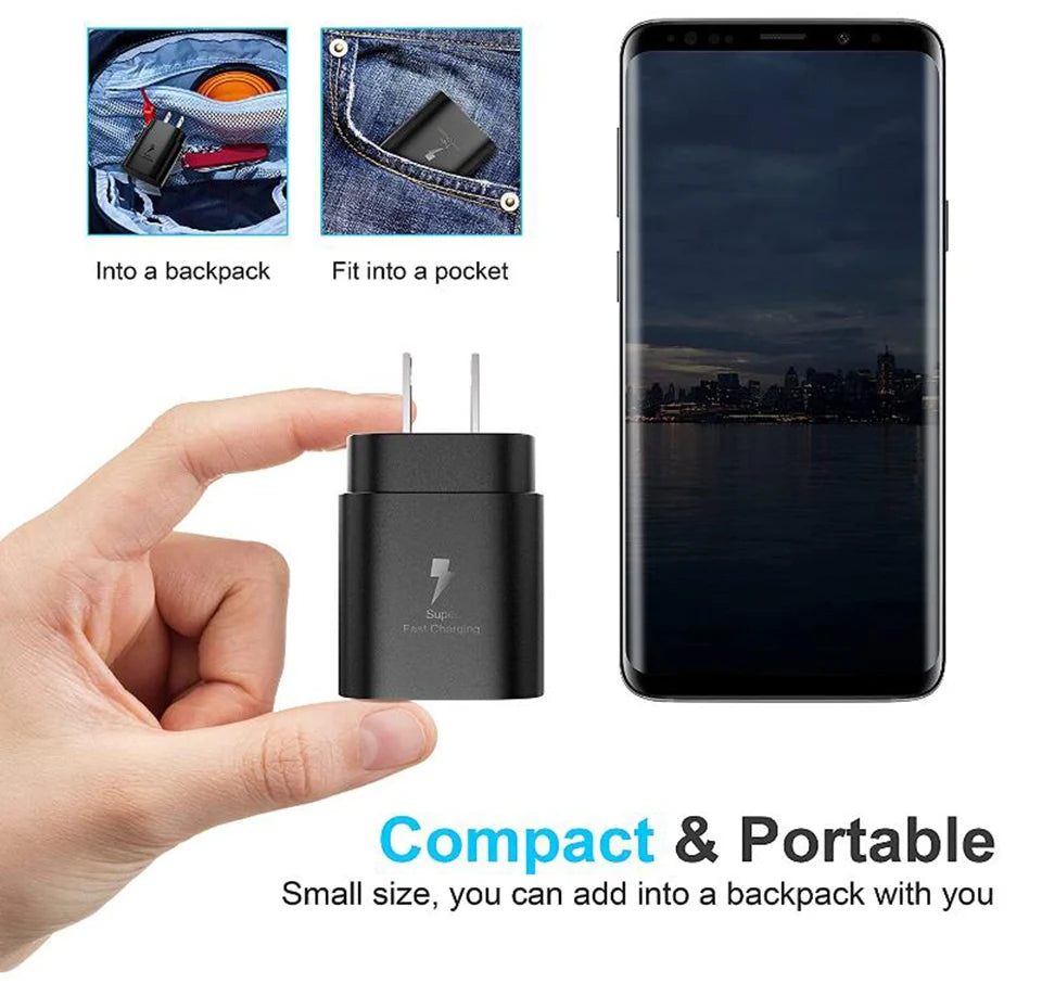 Ep-Ta800 Samsung 25w Pd Supercharger Usbc Charger Adaptador Galaxy S25 S24 FE S23 S22 S21 A54 A34 M54 Type C Fast Charging Cable