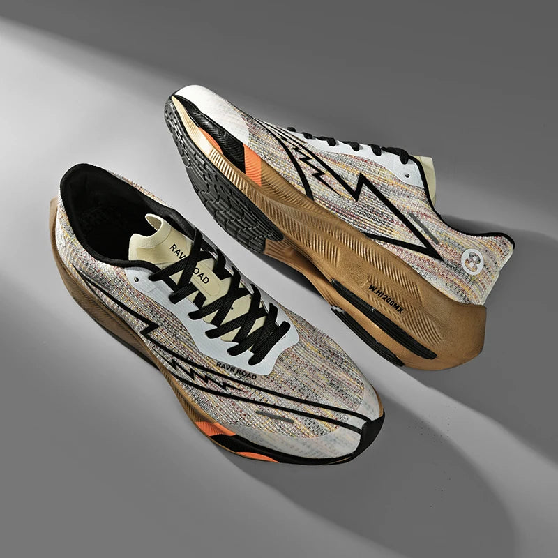 Real carbonboard racing running shoes couple's ultra-light cushioning sneakers men's thin mesh walking shoes