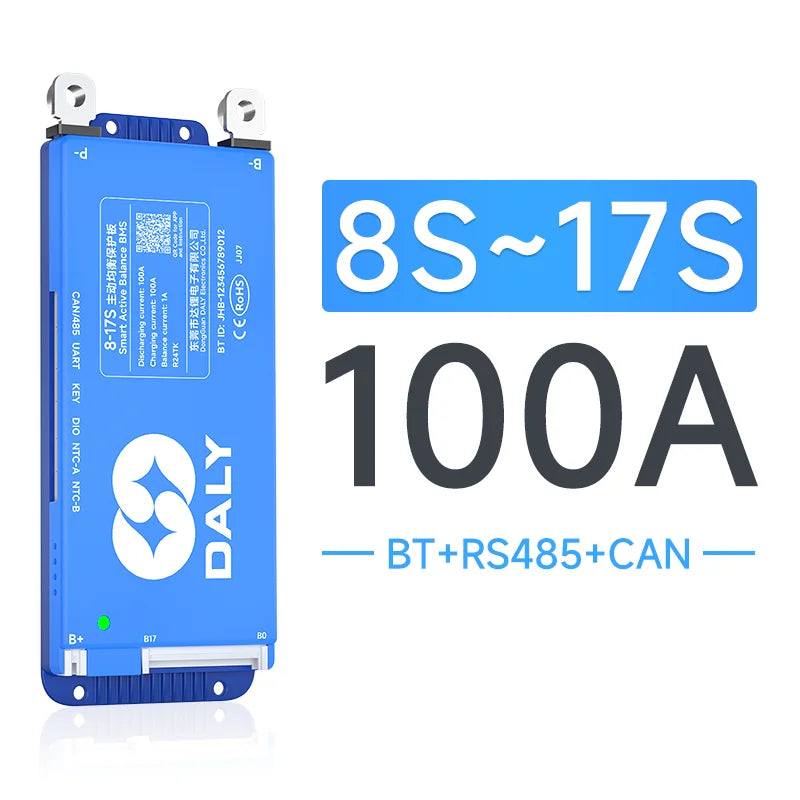 Daly BMS Smart Lifepo4 8S BMS Wifi Active Balancer 1A Current BMS 4S 12V 16S 48V Bluetooth 40A 60A 80A 100A 150A 200A Li-ion CAN
