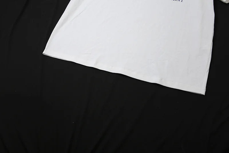 Casual Relax Woman T-shirt Letter 2025 Women Oversized One Shoulder Tops Versatile Street Atmosphere Style Fashionable Tops