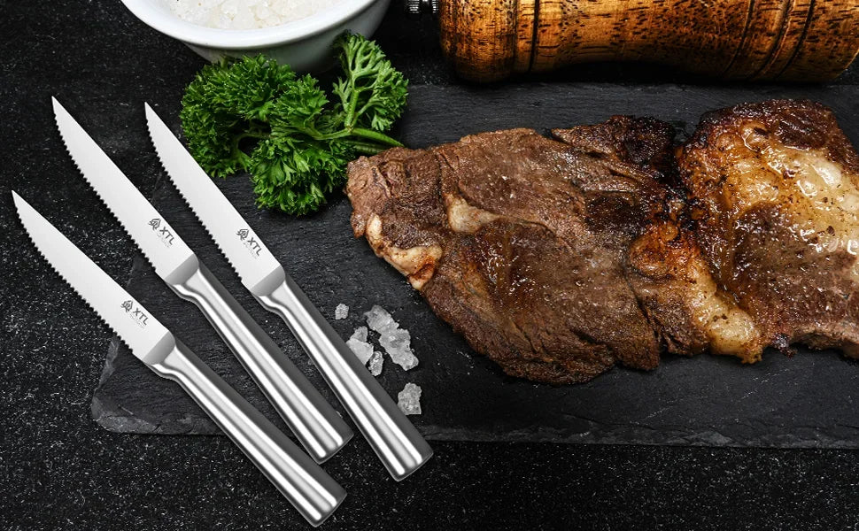 Steak Knife Cutlery Set - Knife, Fork and Spoon Set - Seiko Home Stainless Steel serrated steak cut - Kitchen Knife 4/6/8/pcs