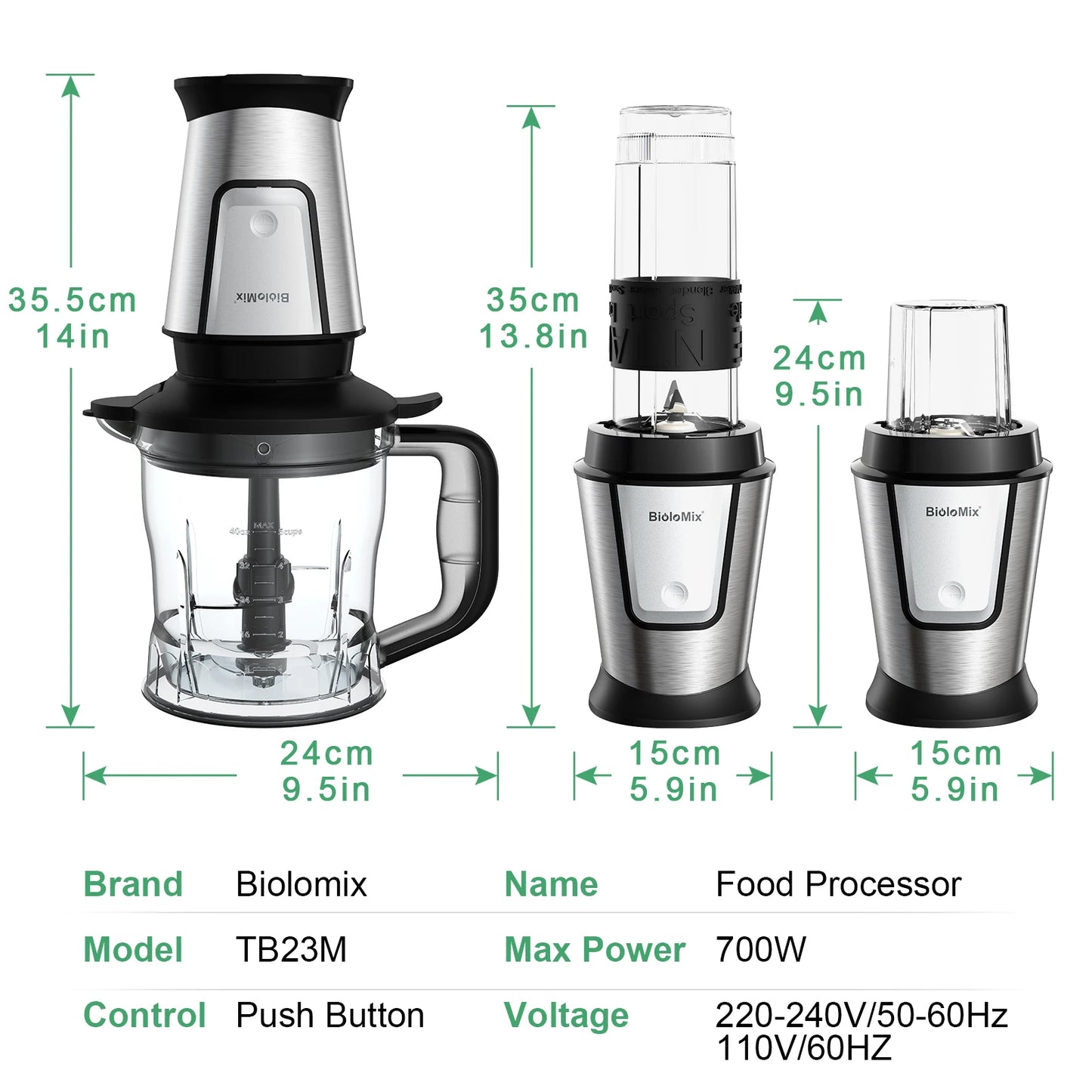 BioloMix 700W 3-in-1 Juicer & Blender