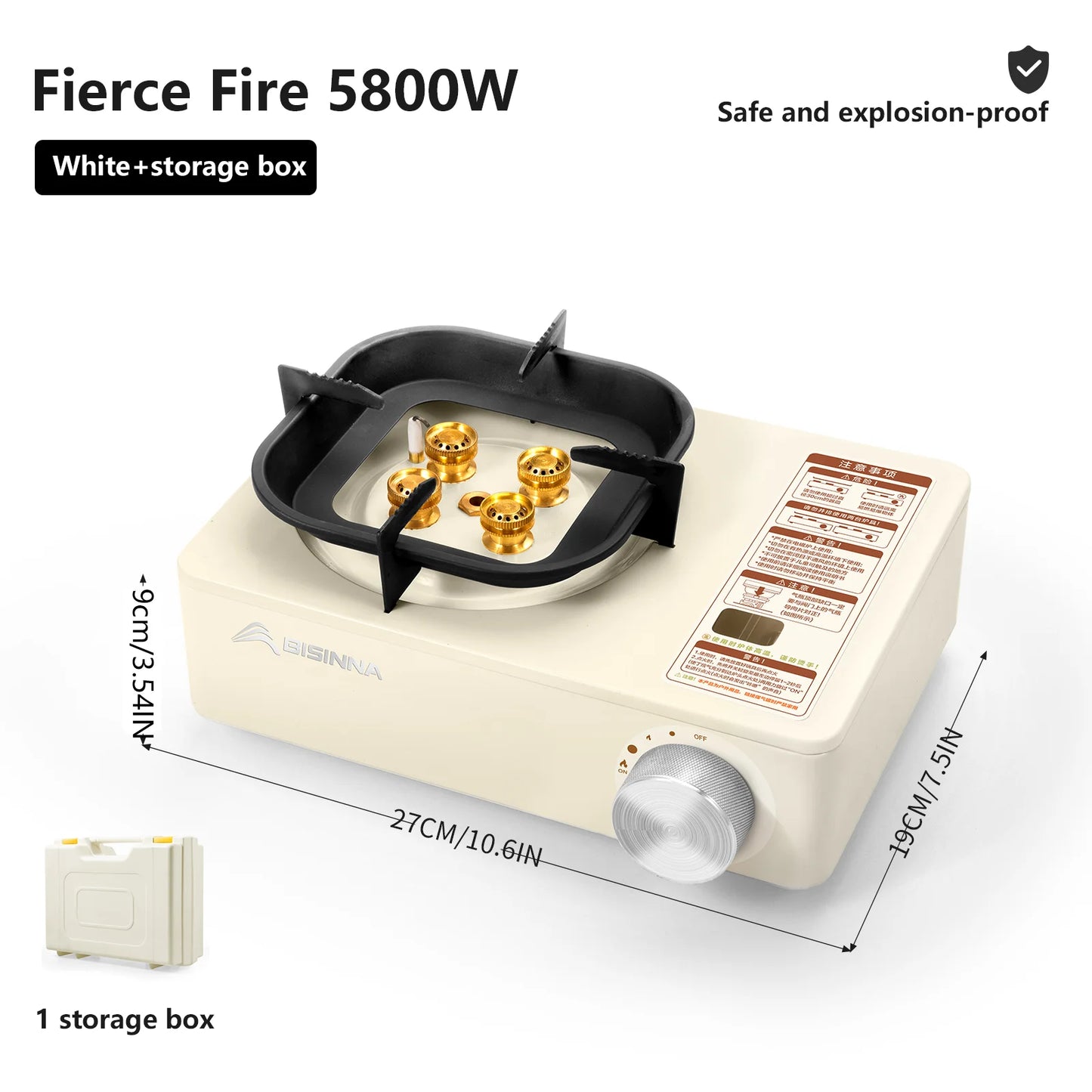BISINNA 5800W Portable Gas Stove – Windproof Outdoor Burner for Camping, Hiking & Picnics