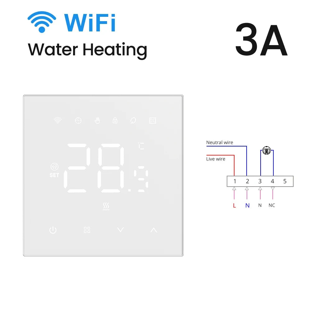 AVATTO Tuya WiFi Heating Thermostat 220v,Smart Electric Water Floor Heating Temperature Controller for Google Home Alexa Alice