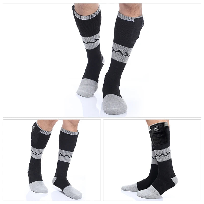 SNOW DEER Rechargeable Electric Skiing Heated Socks Winter Warm Thermal Cycling Sock Stocking Men Women For Motorcycle Cycling