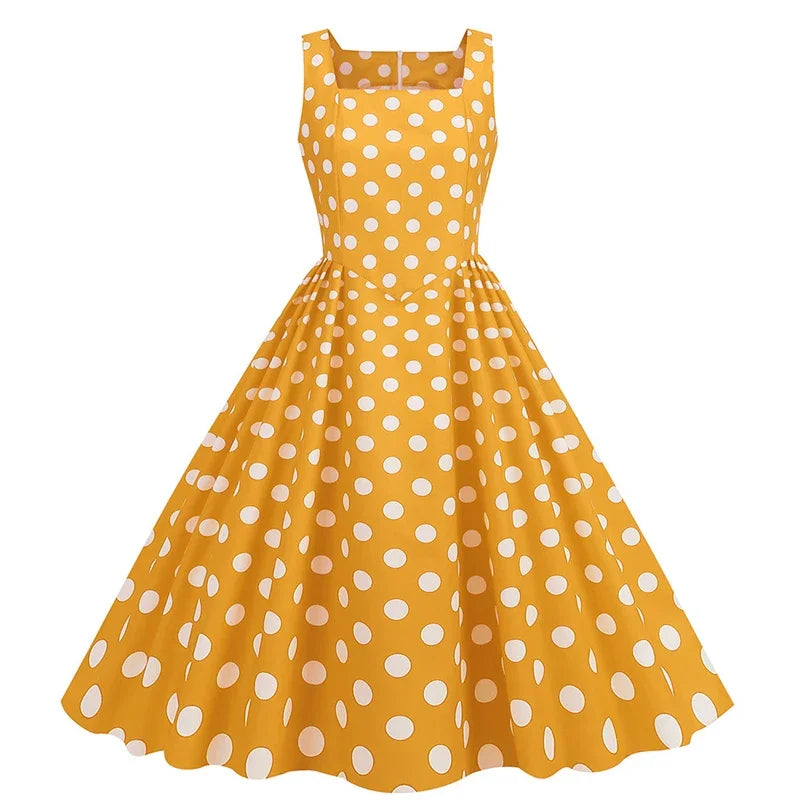 Polka Dot A-Line Mini Dress – Sleeveless Summer Casual