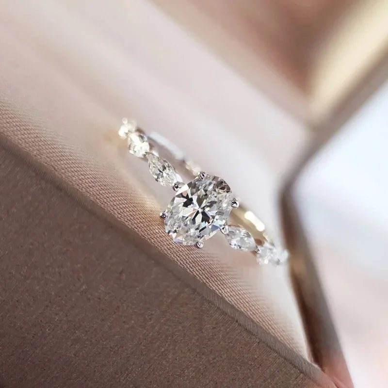 Fine jewelry 925 sterling silver zircon ring suitable for women engagement jewelry gift