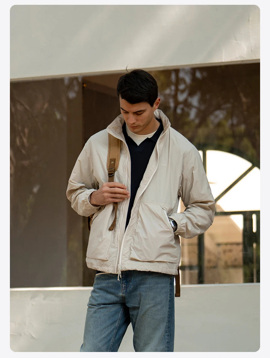 SIMWOOD Lightweight Hooded Jacket – Men’s Oversized Spring/Summer Coat