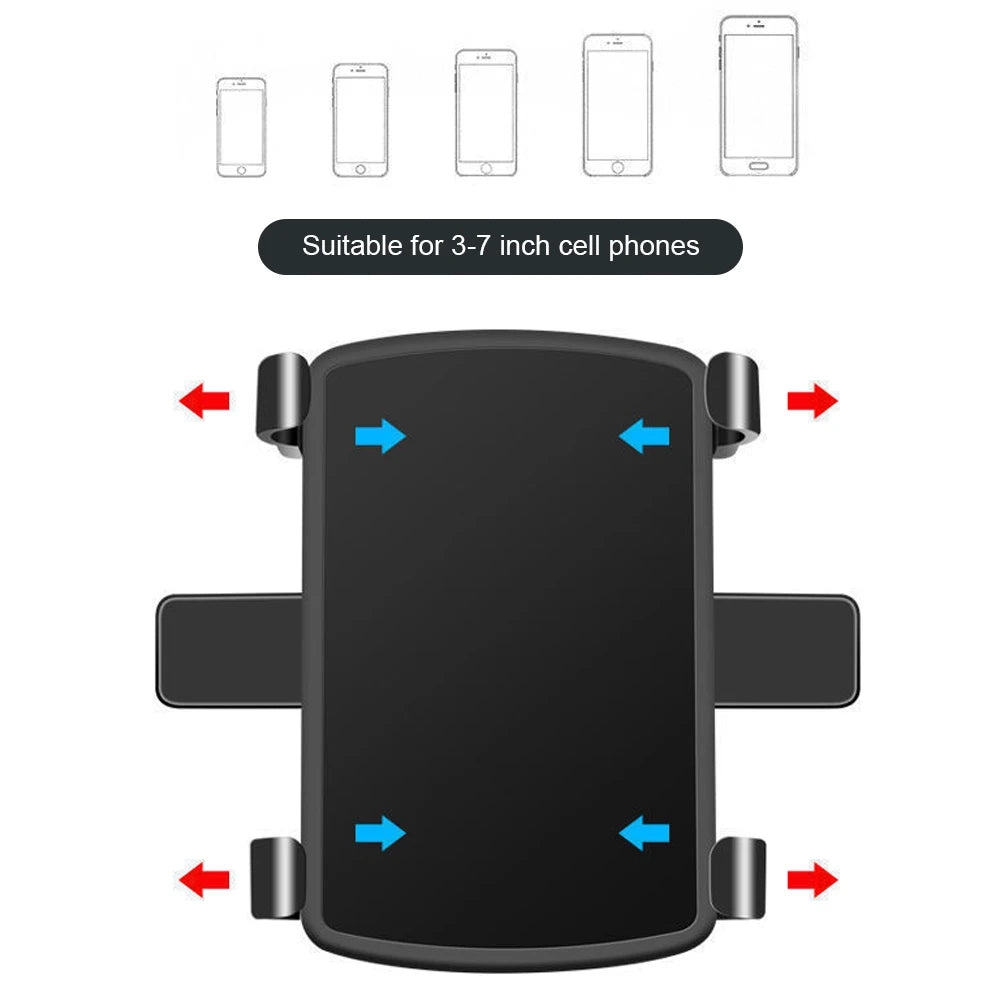 Car Dashboard Support 360 Degree Rotating Car Mobile Phone Mount Foldable Dashboard Adjustable Spring Clip Cell Phone Holder
