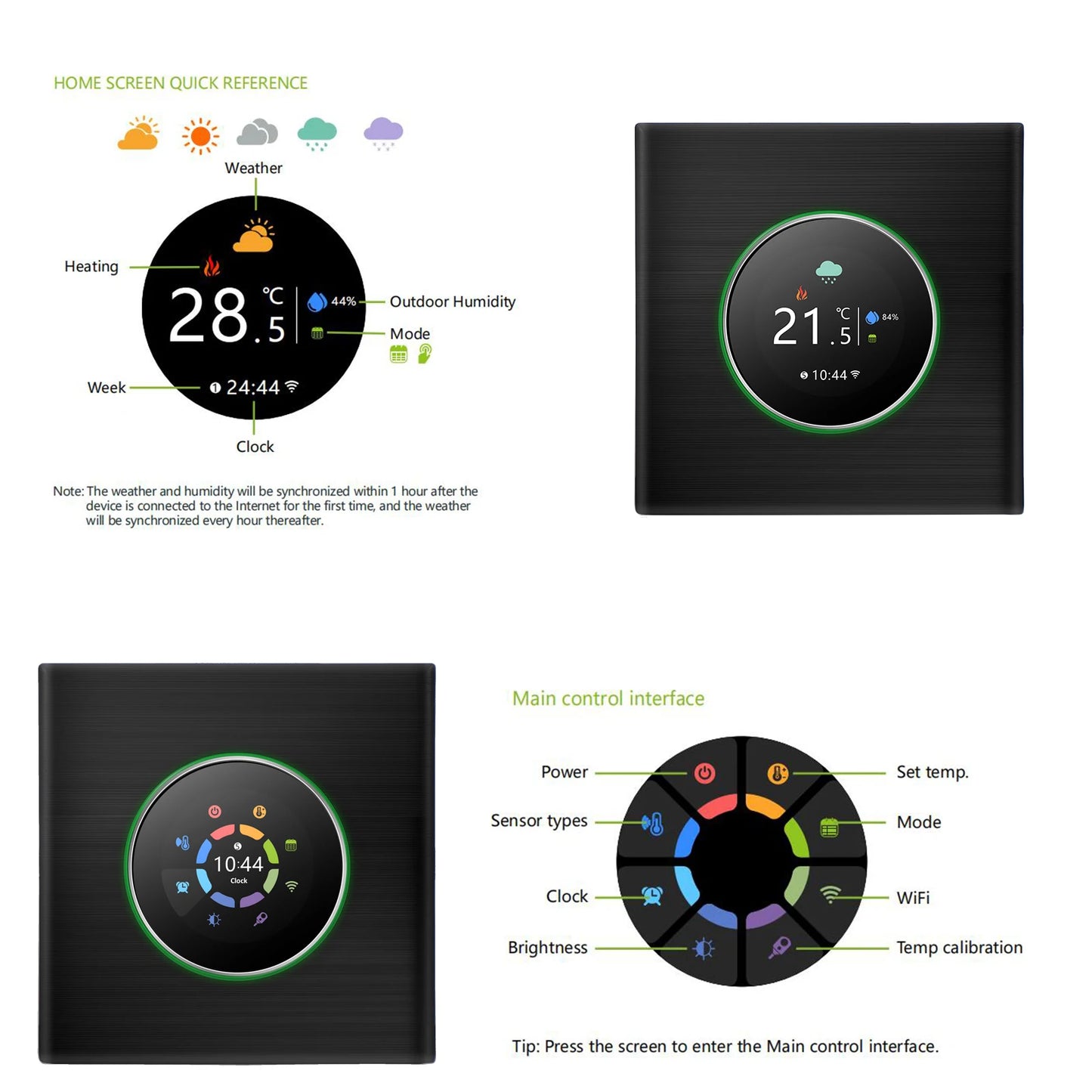 WiFi Smart Thermostat Temperature Controller Weekly Programmable Button Control/ Mobile APP/ Voice Control Compatible with Alex