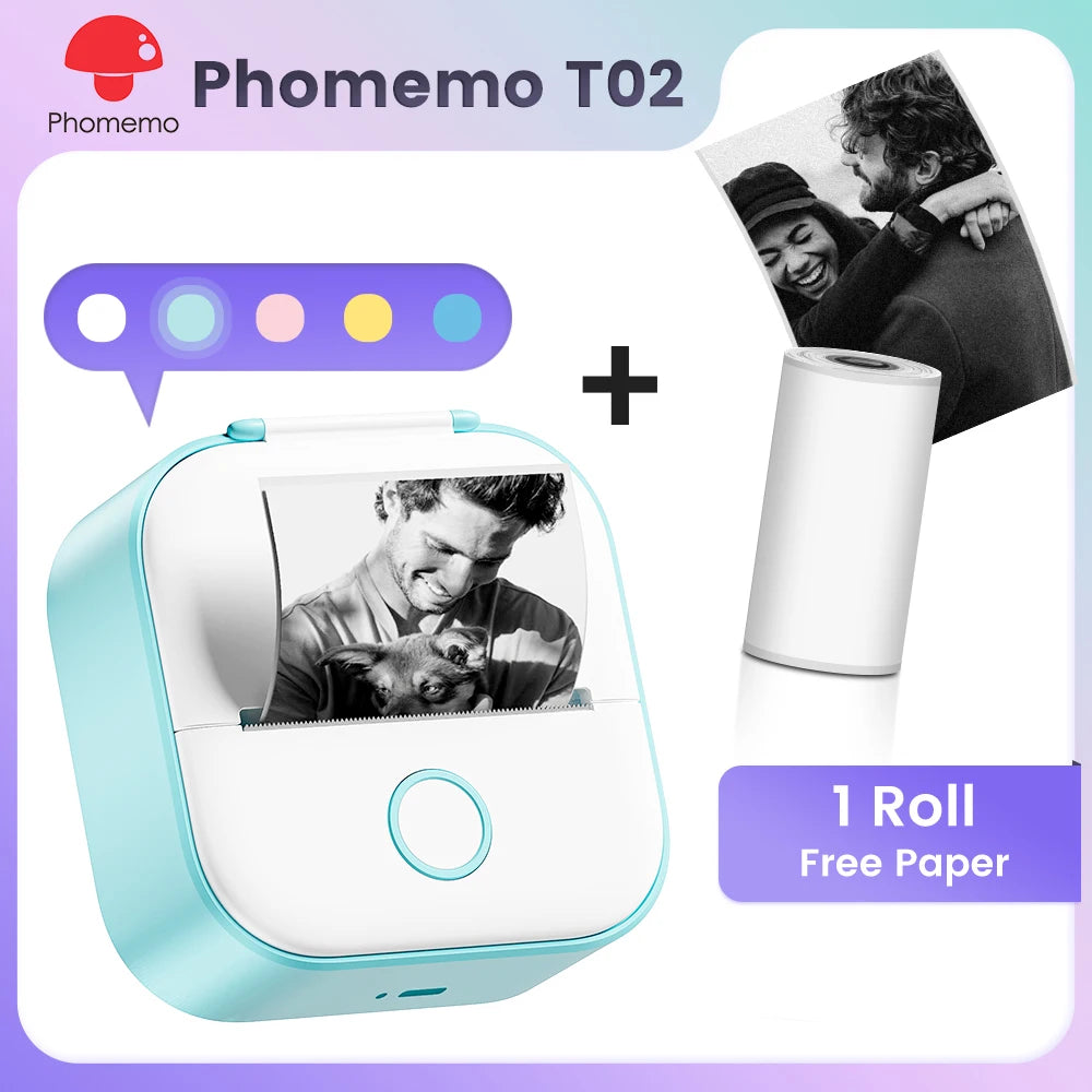 Phomemo T02 Mini Pocket Printer – Bluetooth Thermal Label Maker
