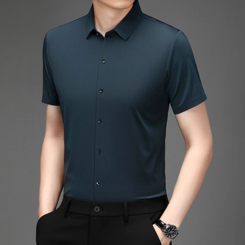 Men’s Ultra Stretch Short Sleeve Shirt – Breathable Business Casual