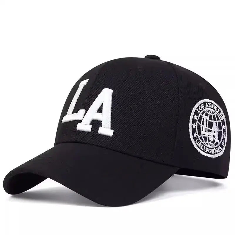 1pc Unisex LA Leter Embroidery Snapback Baseball Caps Spring and Autumn Outdoor Adjustable Casual Hats Sunscreen Hat