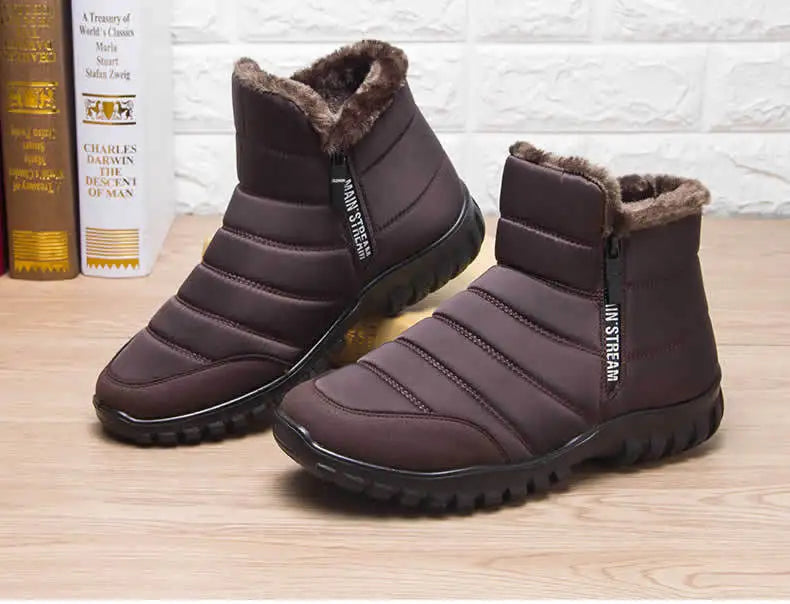 Men's sneakers Warm Cotton Zipper Snow Ankle Boots, casual shoes designer shoes Waterproof Snow Boots free shiping shoe
