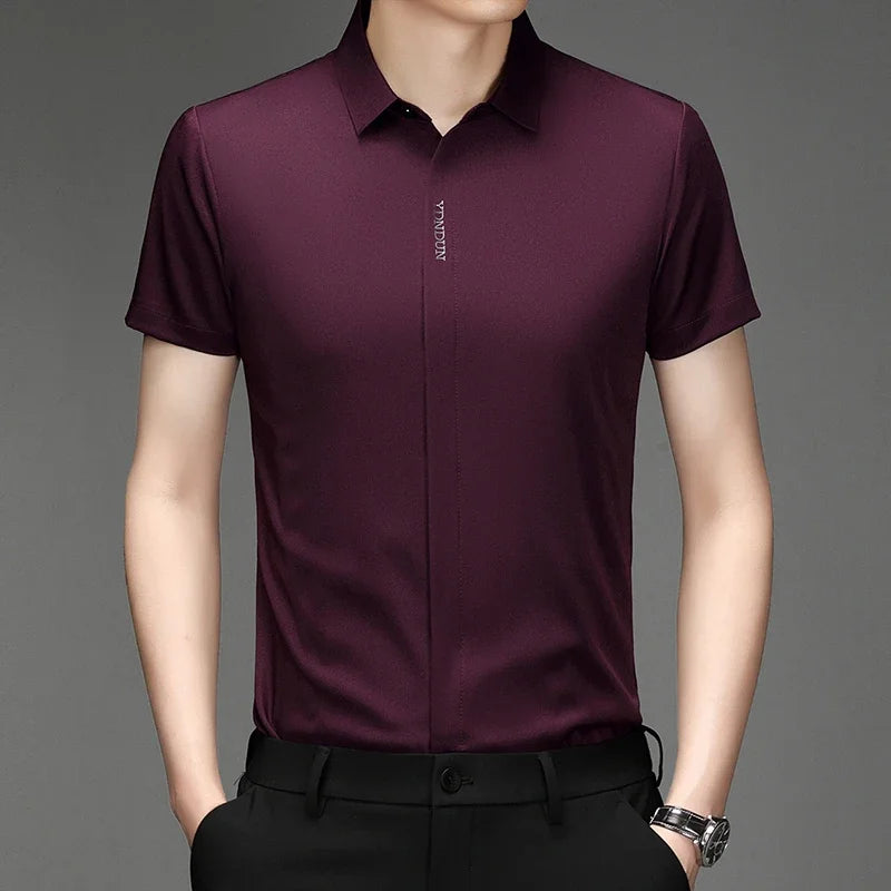 Men’s Business Casual Wrinkle-Resistant Dress Shirt – All Season