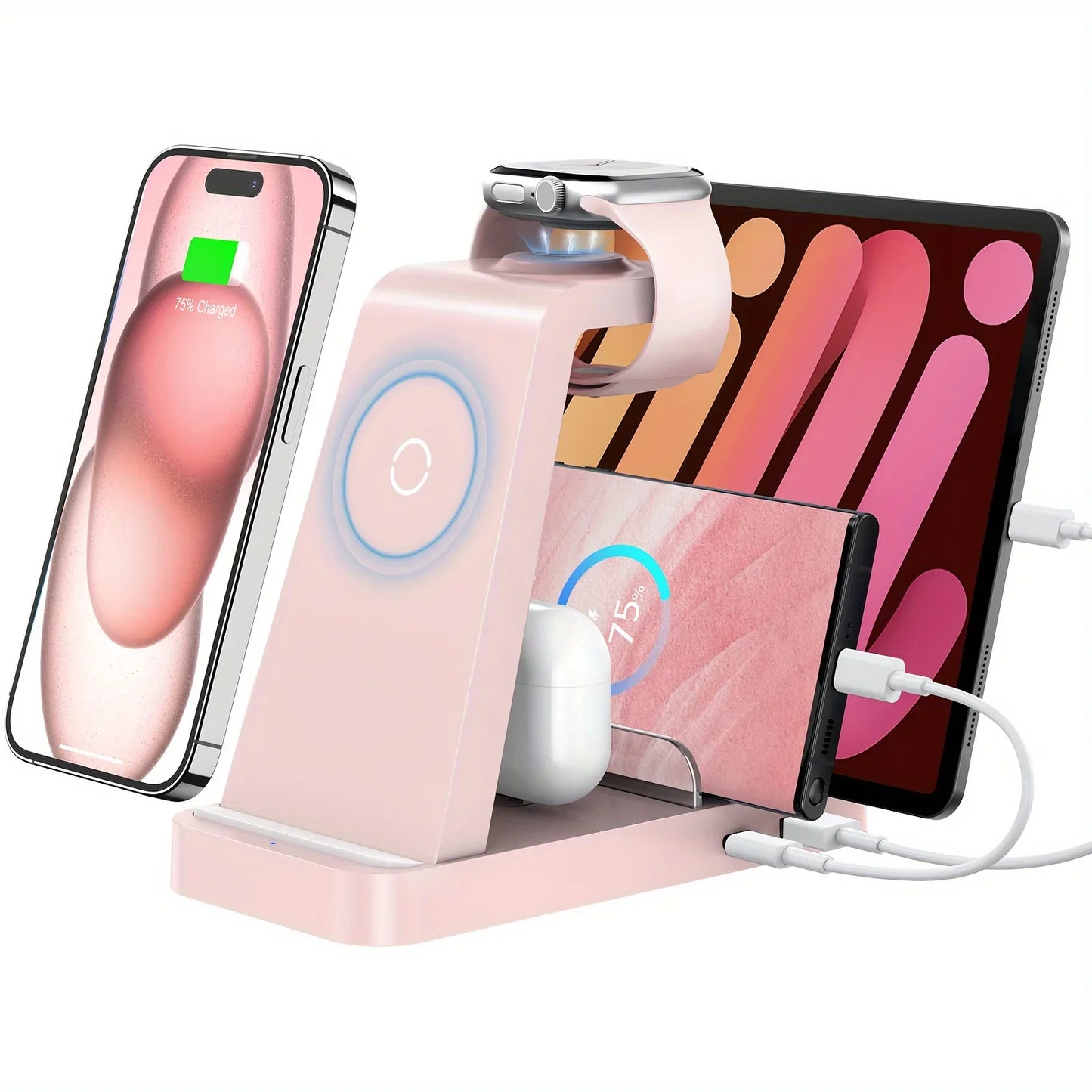 5-in-1 Fast Wireless Charging Station for Multiple Devices for iPhone 15 14 13 12 Pro Max Apple Watch Airpods