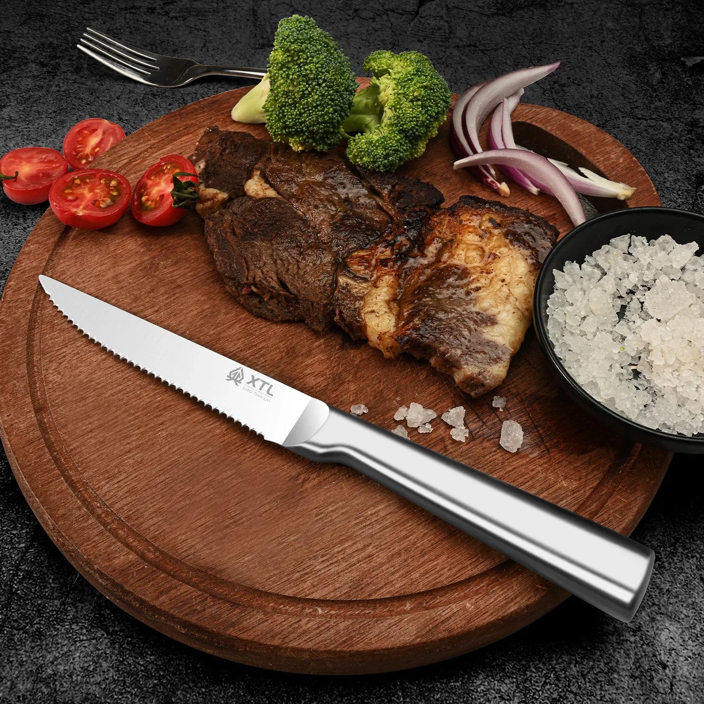 Steak Knife Cutlery Set - Knife, Fork and Spoon Set - Seiko Home Stainless Steel serrated steak cut - Kitchen Knife 4/6/8/pcs