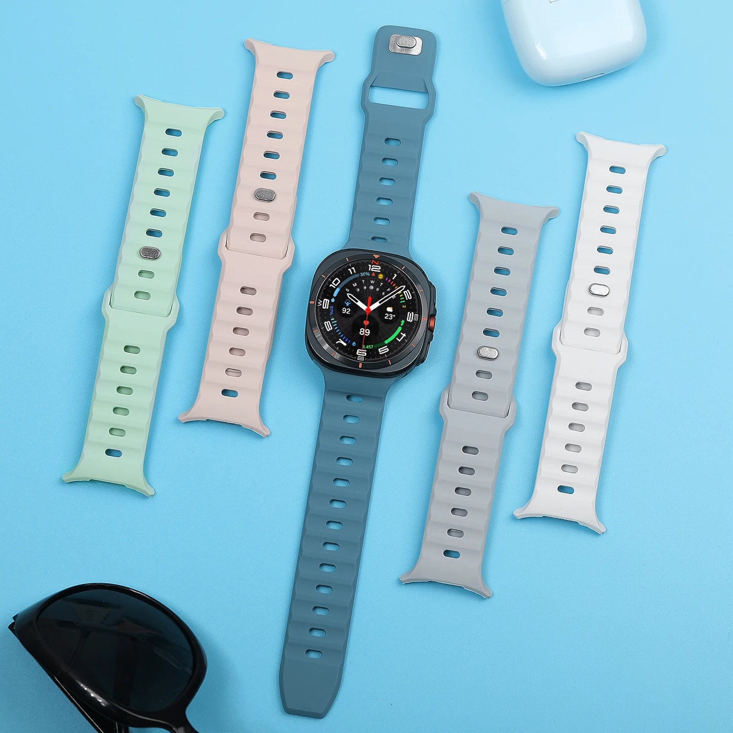 For Samsung Galaxy Watch 7 Ultra Strap 47mm Accessories correa Sport Silicone Bracelet For Galaxy Watch 8 ultra 2025 band 47 mm