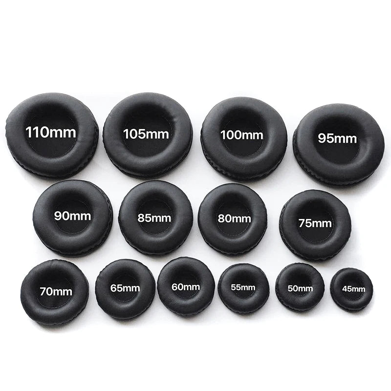 Ear Pads For Headphones Covers Sponge Leather Foam Cushion 40mm 50mm 55mm 60mm 65mm 70mm 75mm 80mm 85mm 90 95 100 105mm 110mm