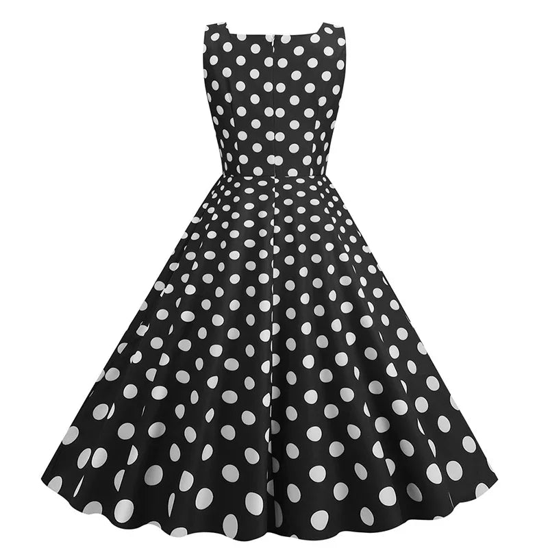 Polka Dot A-Line Mini Dress – Sleeveless Summer Casual