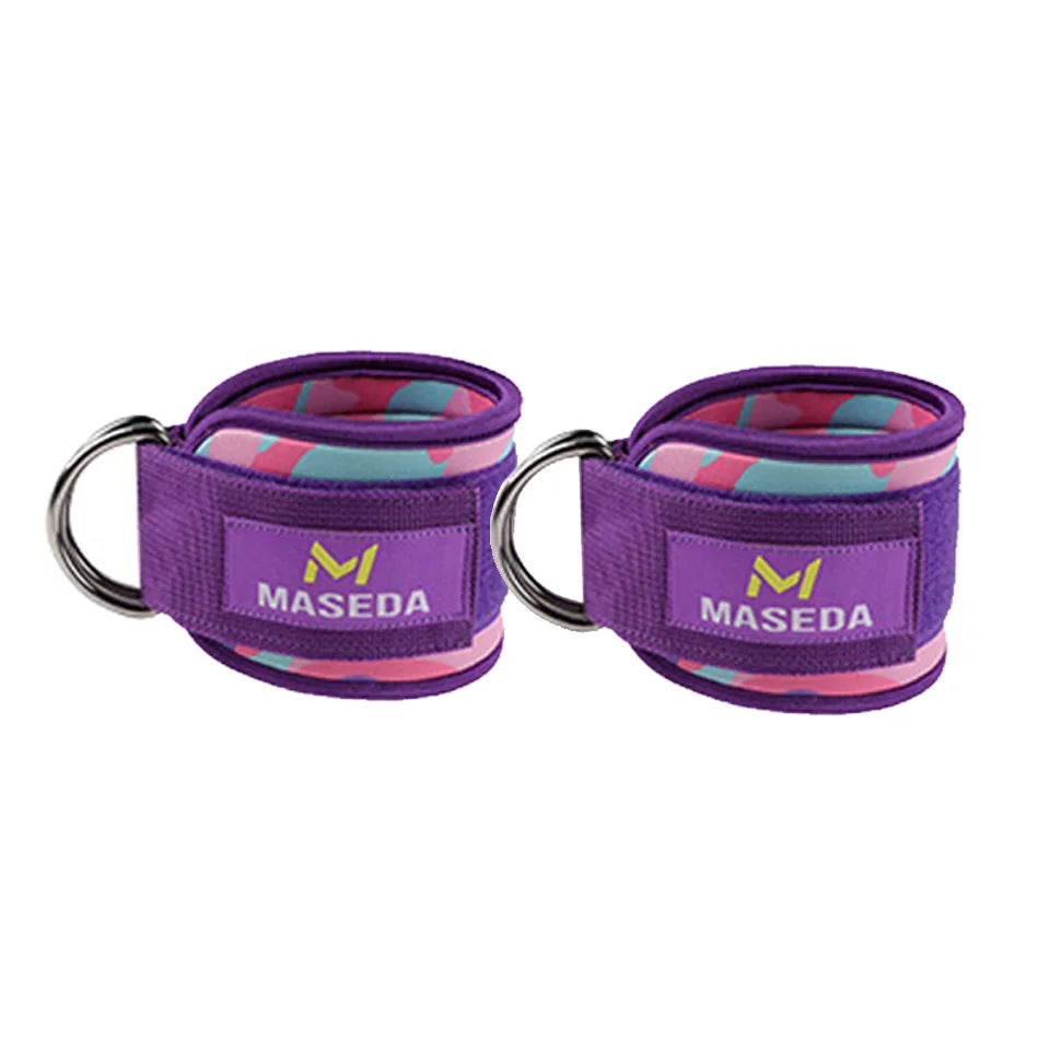 LOOGDEEL TPE Resistance Bands Ankle Straps Fitness D-Ring Support Ankle Cuffs Yoga Band Gym Guard Leg Strength Safety Extensions