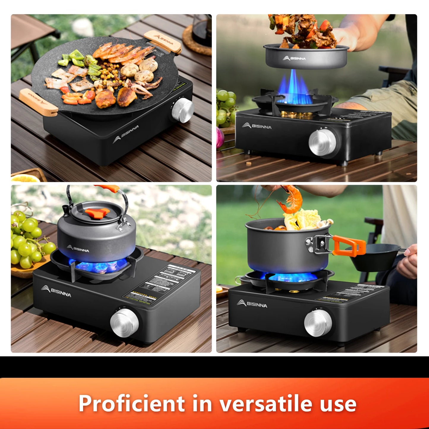 BISINNA 5800W Portable Gas Stove – Windproof Outdoor Burner for Camping, Hiking & Picnics
