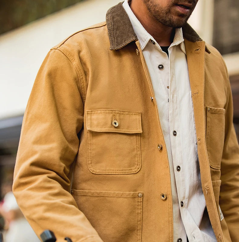 Vintage Michigan Heavyweight Canvas Chore Jacket – Men’s Spring Coat