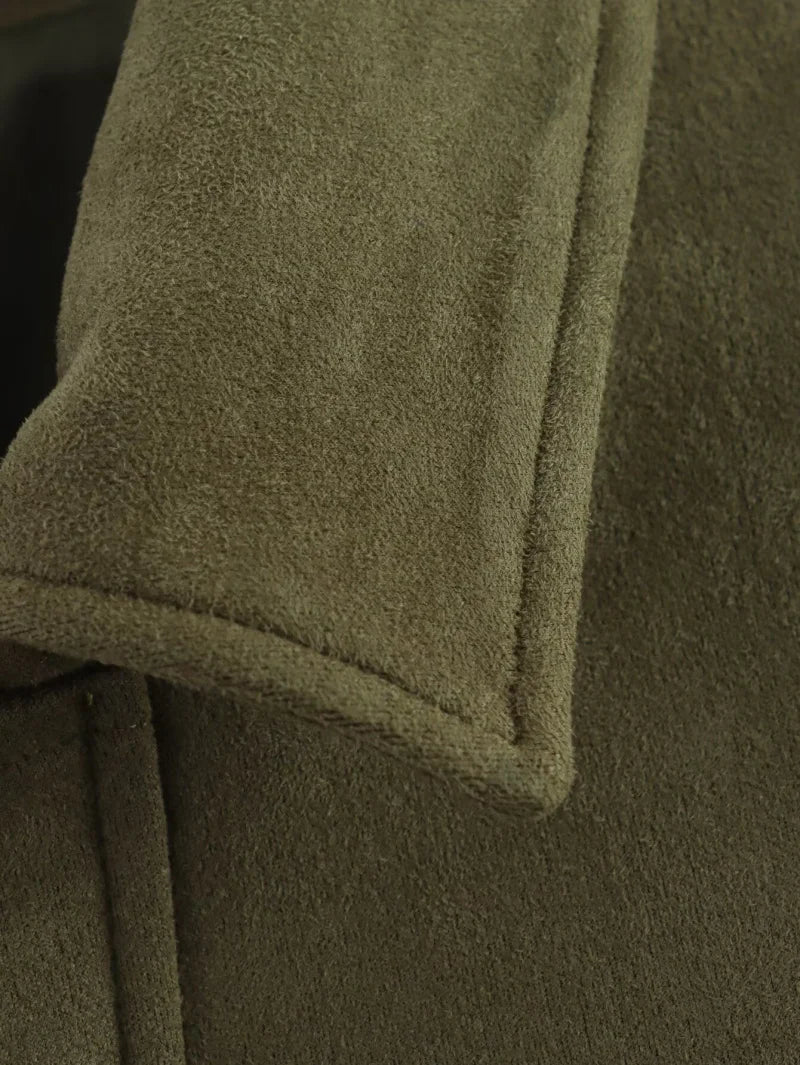 Women’s Suede-Texture Bomber Jacket – Casual Lapel Zip Coat | ETJ