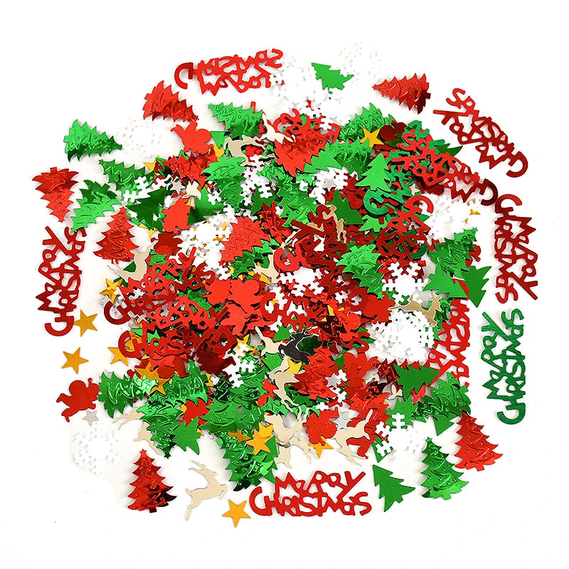 15g/bag Christmas Sequin Confetti Xmas Tree Snowflake Table Confetti 2024 Christmas Party Decoration for Home 2025 New Year Gift