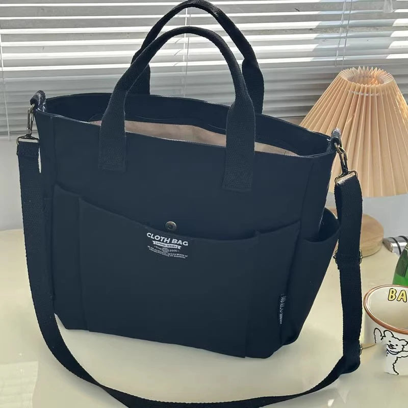 Canvas Laptop Tote Bag – Large Capacity Crossbody for Women & Students