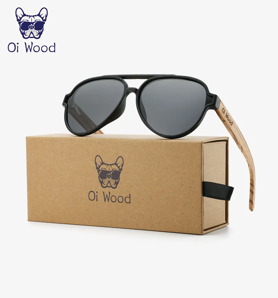 Oi Wood Sunglasses For Women Men Wooden Sun Glasses Polarized UV400 High Quality Eyewear Accessory Original Box