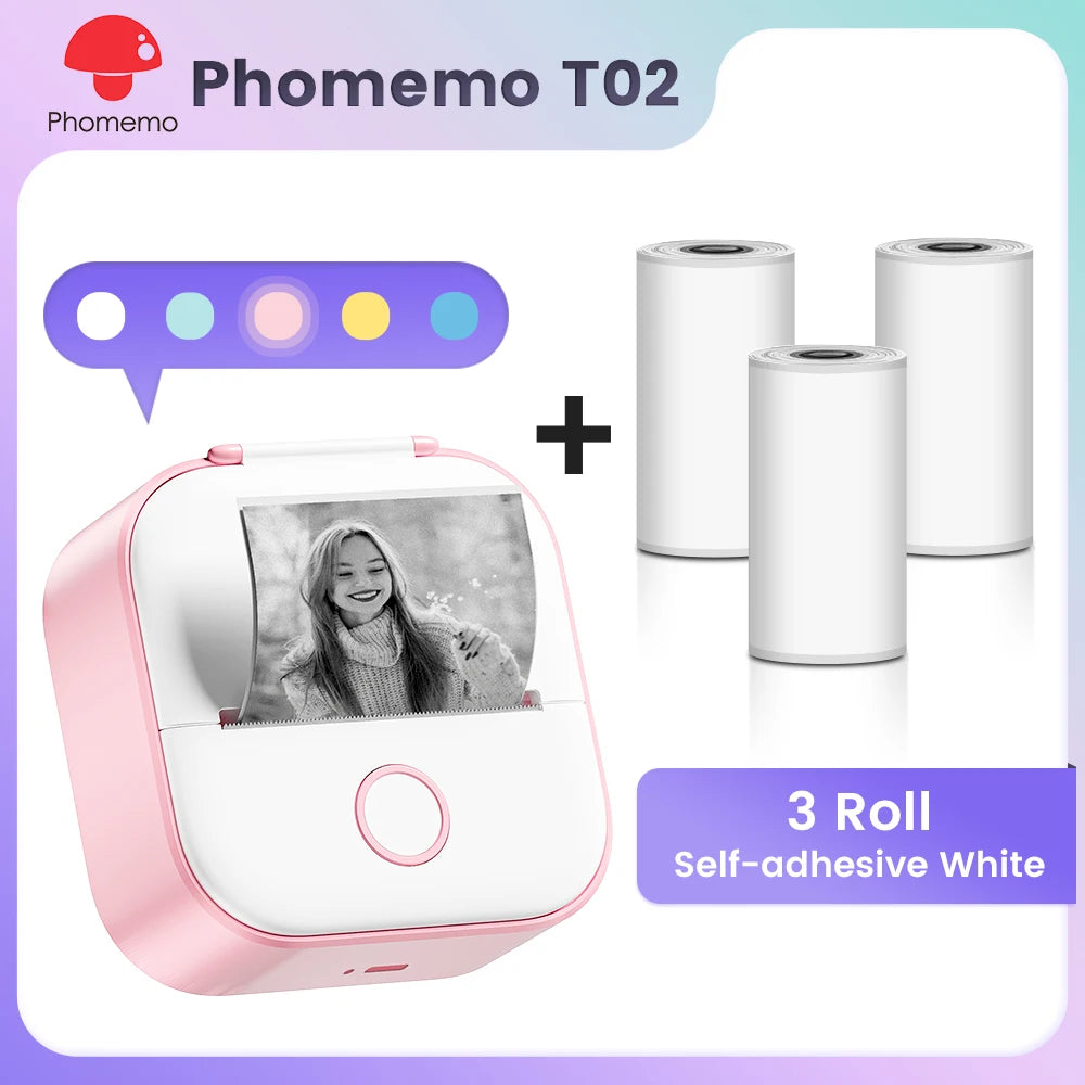 Phomemo T02 Mini Pocket Printer – Bluetooth Thermal Label Maker