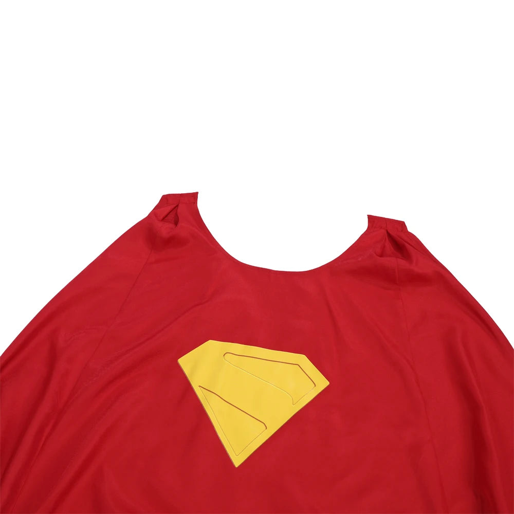 Hero Zentai Man Clark Kent Disguise Super High Quality Halloween Cosplay Costume Bodysuit with Red Cloak 3D Printed Kent Outfit