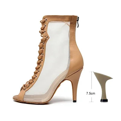 Women’s Latin Dance Shoes – High Heel Ballroom Salsa Practice Shoes with Soft Sole
