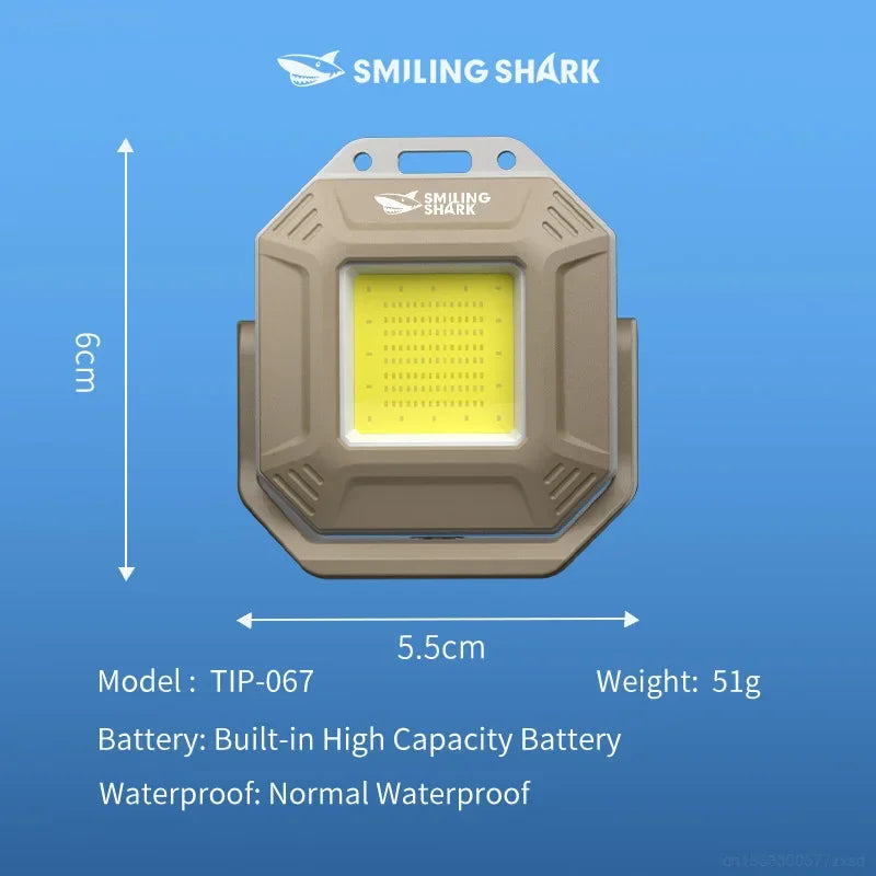 Smiling Shark TIP067 Mini Rechargeable Work Light, Super Bright COB Keychain Light, with Magnet, for Outdoor Camping, Hiking