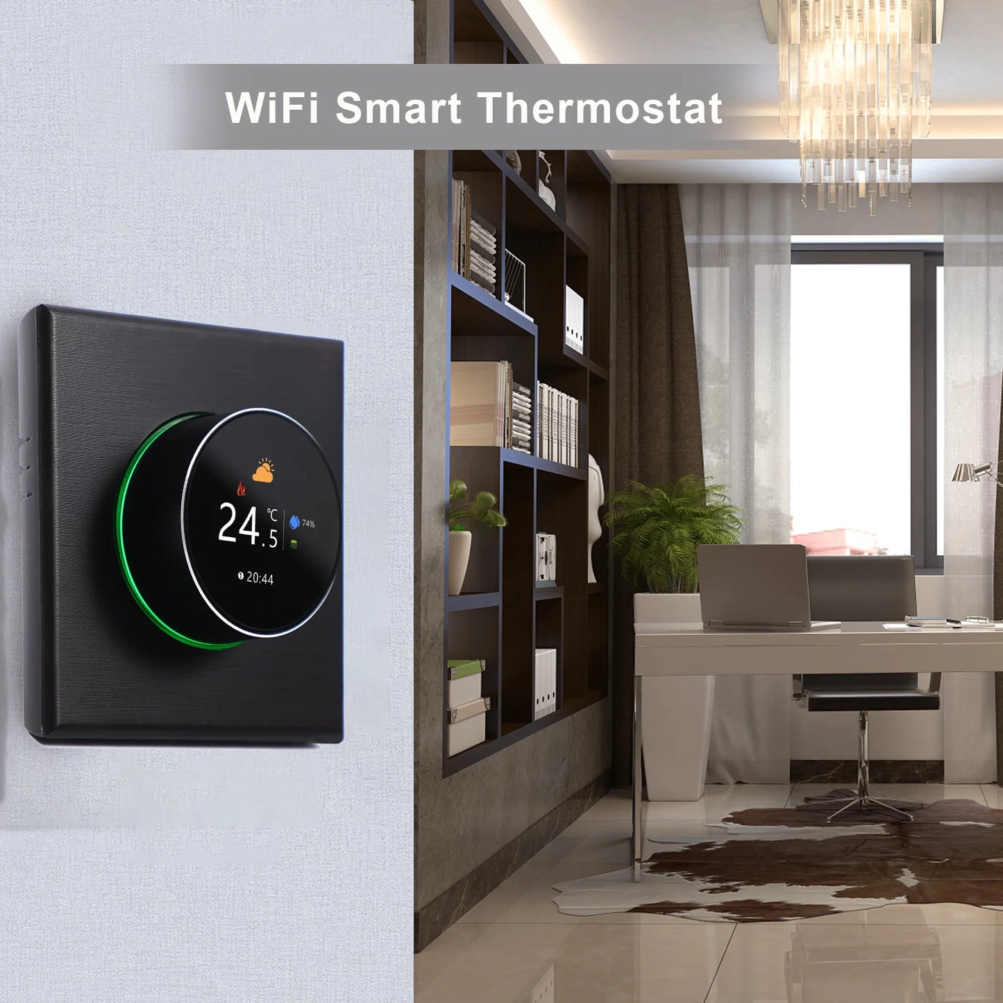 WiFi Smart Thermostat Temperature Controller Weekly Programmable Button Control/ Mobile APP/ Voice Control Compatible with Alex