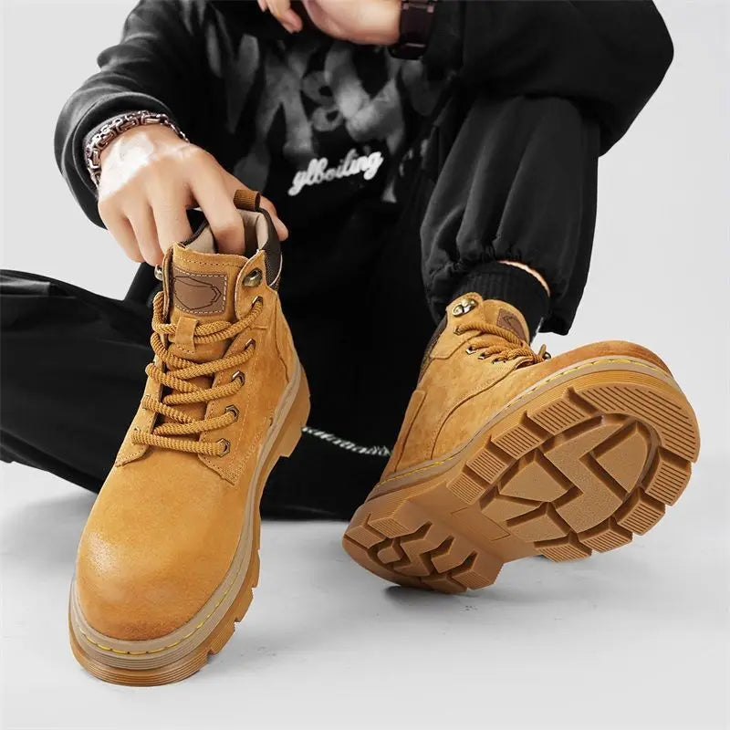 Vanmie Winter Men Boots Fashion Men's Winter Ankle Boots for Men Women Warm Fur Timber Boots Male Ladies Winter Booties