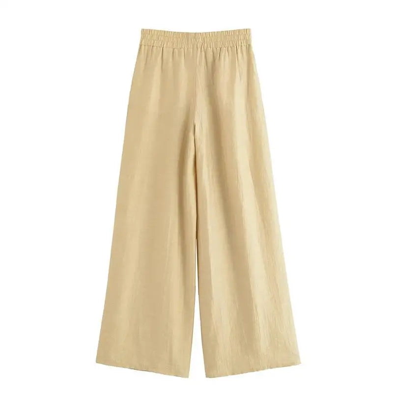 Women’s Summer 2-Piece Set – Loose Shirt & High-Waist Pants
