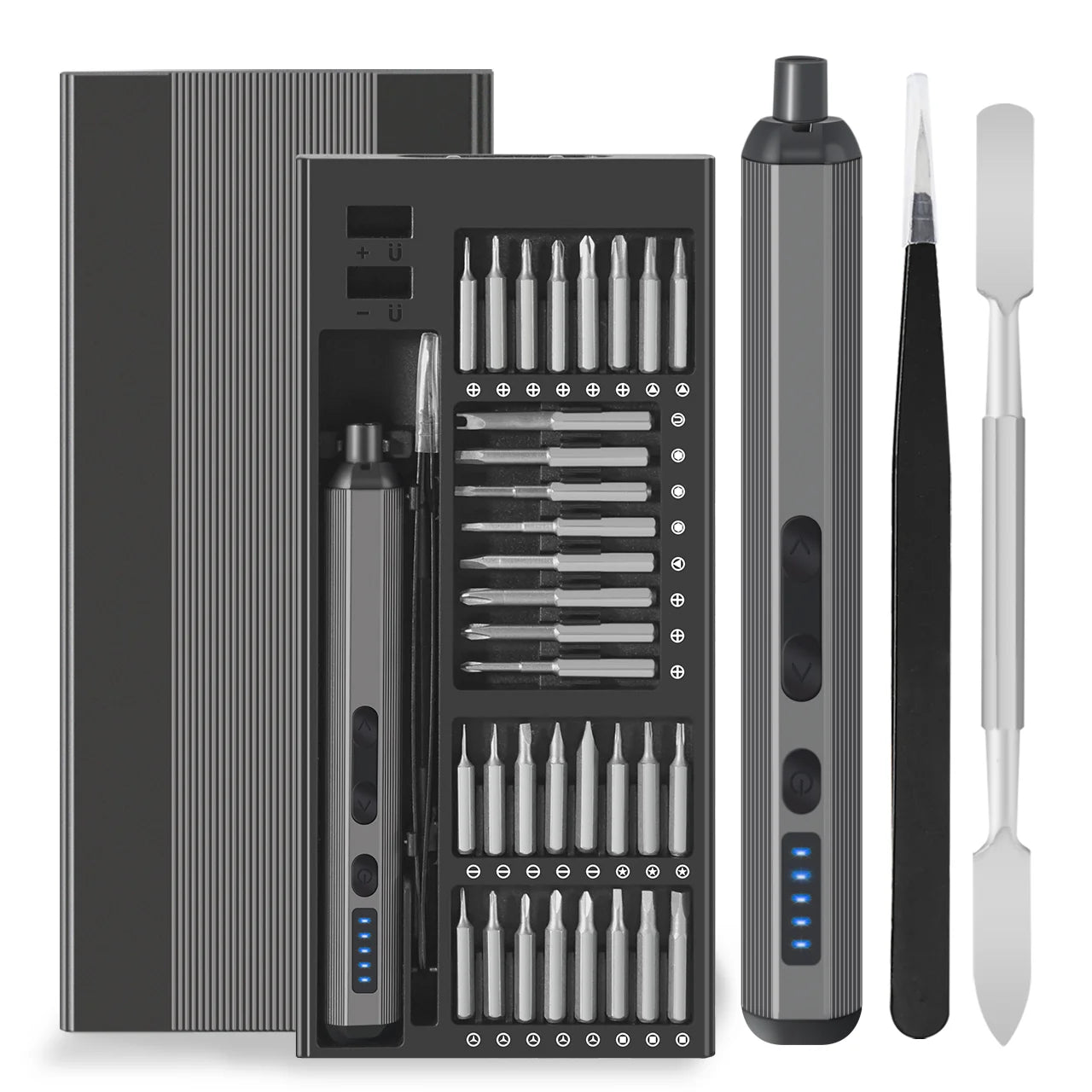 68-in-1 Electric Precision Screwdriver Set – Cordless, 5 Torque Modes, LED, S2 Steel Bits